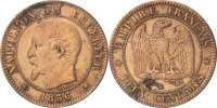 France 2 Centimes Coin, Napoleon III, Napoléon III, Bordeaux -