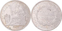 French Indochina Piastre 1907 A Coin, FRENCH INDO-CHINA, Paris, Silver, KM:5a.1 AU(55-58)