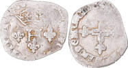France Double Sol Parisis Coin, Henri III, Silver -