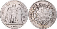 France 5 Francs Coin, Union et Force, Paris, Silver -