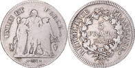 France 5 Francs Coin, Union et Force, Perpignan, Silver -