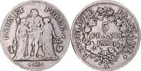 France 5 Francs Coin, Union et Force, Paris, Silver -