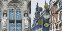Belgium Coffret 1c. à 2€ + jeton Grand'Place, Brussels, FDC -
