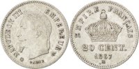 France 20 Centimes Coin, Napoleon III, Napoléon III, Strasbourg -