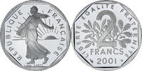 France 2 Francs Coin, Semeuse, Monnaie de Paris, BE, Nickel -