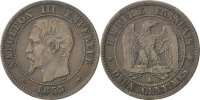 France 2 Centimes Coin, Napoleon III, Napoléon III, Paris -