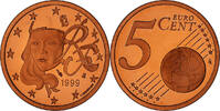 France 5 Euro Cent Paris, BE, Copper Plated Steel, KM:1284 -