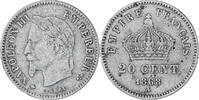 France 20 Centimes Napoleon III, Paris, Silver, KM:808 -