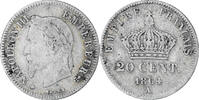 France 20 Centimes Napoleon III, Paris, Silver, KM:814 -