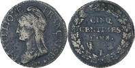 France 5 Centimes Dupré, Limoges, Copper, KM:640 -
