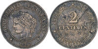 France 2 Centimes Cérès, Paris, Bronze, KM:827.1 -