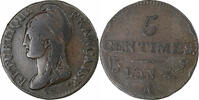 France 5 Centimes Dupré, Paris, Petit module, Copper -