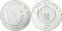 Monaco 5 Euro Albert II, Monnaie de Paris, BU, Silver -