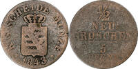 Germany 1/2 Neu-Groschen, 5 Pfennig Friedrich August II, Billon -