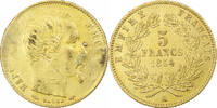 France 5 Francs Napoleon III, Paris, tranche cannelée, Gold -