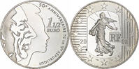 France 1 1/2 Euro Semeuse, Ve République, Monnaie de Paris, BE -