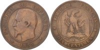 France 10 Centimes Coin, Napoleon III, Napoléon III, Bordeaux -