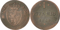 German States Pfennig Coin, HESSE-DARMSTADT, Ludwig X -