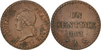 France Centime Coin, Dupré, Paris, Bronze, KM:754 -