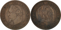 France 2 Centimes Coin, Napoleon III, Napoléon III, Bordeaux -