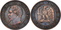 France 2 Centimes Coin, Napoleon III, Napoléon III, Strasbourg -