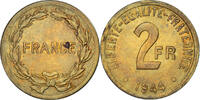 France 2 Francs Coin, France Libre, Philadelphia, Brass -