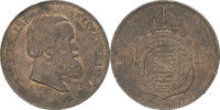 Brazil 10 Reis Coin, Pedro II, Bronze, KM:473 -