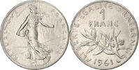 France Franc Coin, Semeuse, Paris, Nickel, KM:925.1 -
