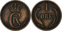 Denmark Ore Christian IX, Copenhagen, Bronze, KM:792.2 -