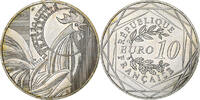 France 10 Euro Monnaie de Paris, Coq, Silver -