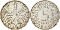 GERMANY - FEDERAL REPUBLIC 5 Mark Coin, Karlsruhe, Silver -