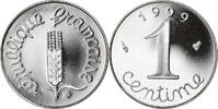 France Centime Coin, Épi, Paris, Proof / BE, Stainless -