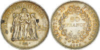France 50 Francs Coin, Hercule, Paris, Iridescent toning -