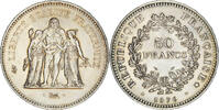 France 50 Francs Coin, Hercule, Paris, Silver, KM:941.1 -
