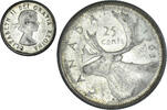 Canada 25 Cents Coin, Elizabeth II, Royal Canadian Mint, Ottawa -