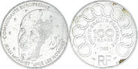 France 100 Francs Coin, Jean Monnet, Paris, Silver, KM:1120 -