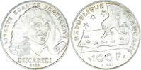 France 100 Francs Coin, Descartes, Silver, KM:996 -