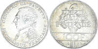 France 100 Francs Coin, Lafayette, Silver, KM:962 -