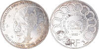 France 100 Francs Coin, Jean Monnet, Paris, Silver, KM:1120 -