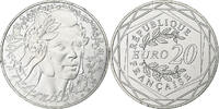France 20 Euro Marianne, Paris, Silver -