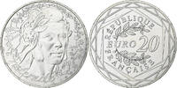 France 20 Euro Marianne, Paris, Silver -
