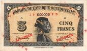 French West Africa 5 Francs 1942-12-14, Specimen -