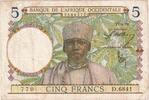 French West Africa 5 Francs 1939-04-27 -