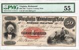 Confederate States of America 50 Dollars Virginia, 1862-10-15, PMG -