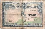 French Indochina 1 Piastre Undated (1954) VF(20-25)
