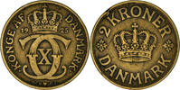 Denmark 2 Kroner Coin, Christian X, Copenhagen -