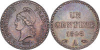 France Centime Coin, Dupré, Paris, Bronze, KM:754 -