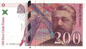 France 200 Francs Eiffel, Fayette:75.1, KM:159a -