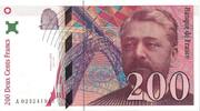 France 200 Francs Eiffel, A.023, Fayette:75.2, KM:159a -