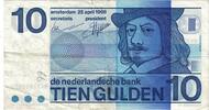 Netherlands 10 Gulden Banknote, KM:91b -